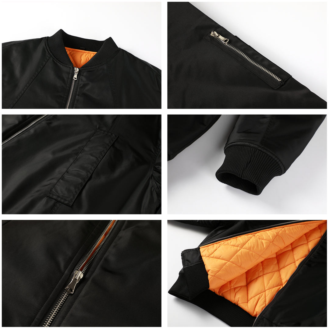 NOVACAM Black Short MA-1 Bomber Jacket | Face 3 Face