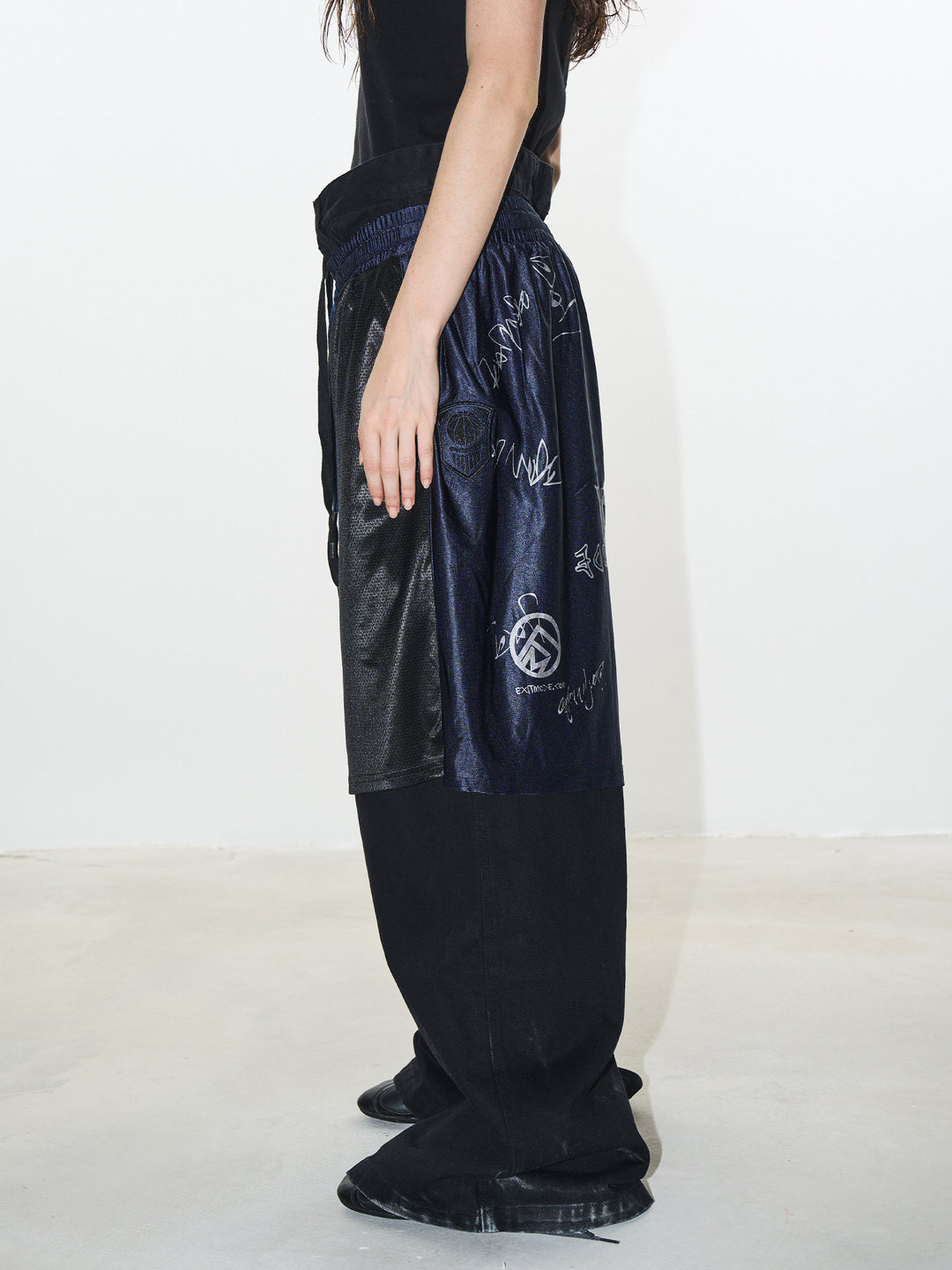 BLIND NO PLAN Graffiti Print Sport Double-layer Pants | Face 3 Face