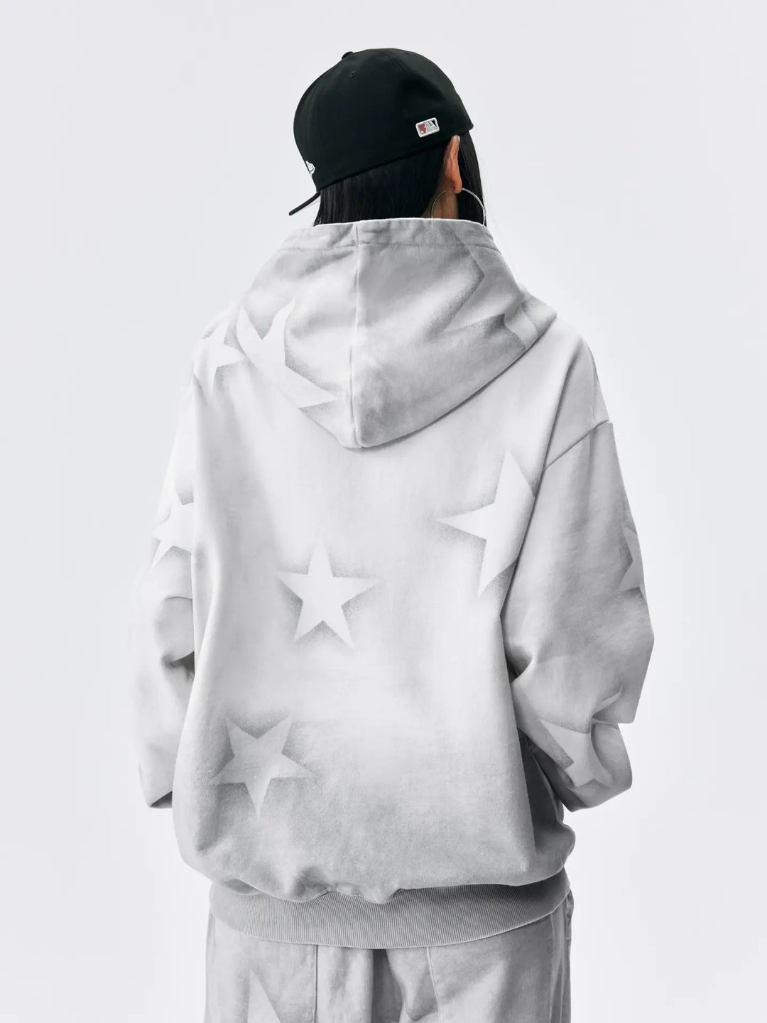 MEDM Washed Star All Over Print Zip Up Hoodie | Face 3 Face