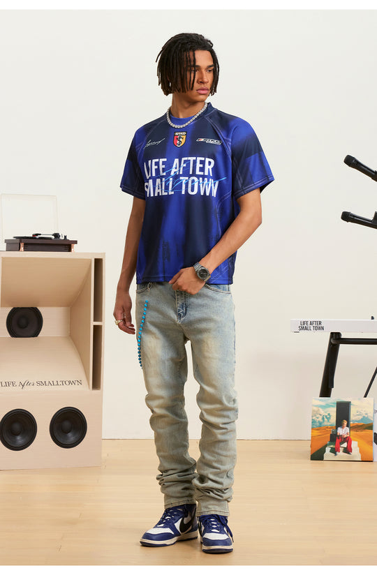 Small Town Kid Gradient Striped Soccer Jersey | Face 3 Face