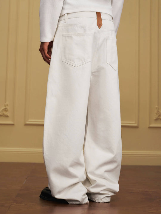 YADcrew Embossed Knee Leather Belt Loop Jeans | Face 3 Face