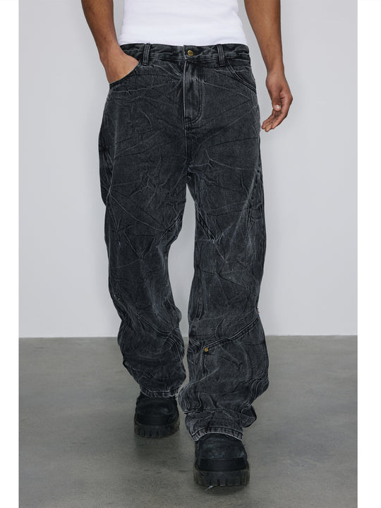NOVACAM Water Ripple Washed Heavy Distressed Jeans | Face 3 Face