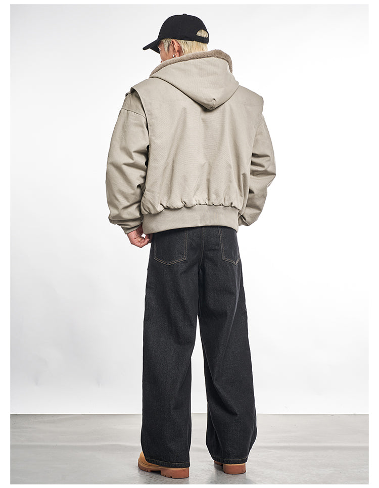 F3F Select Faux Rabbit Fur Lining Hoodie Work Jacket | Face 3 Face