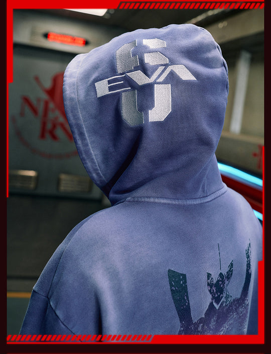 MEDM x EVA Evangelion Washed Zip-Up Hoodie | Face 3 Face