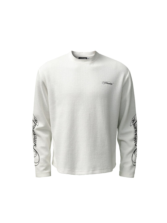 KARMANISTIC Printed Waffle Long Sleeve Tee | Face 3 Face