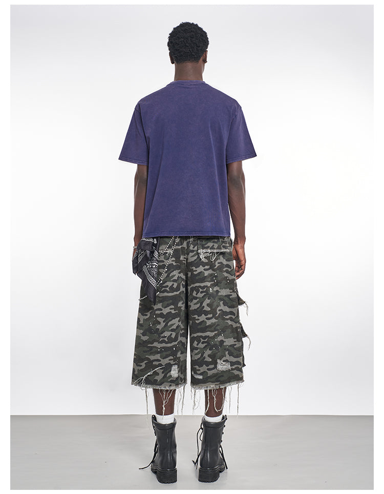 F3F Select Camouflage Splash Ink Utility Baggy Shorts | Face 3 Face