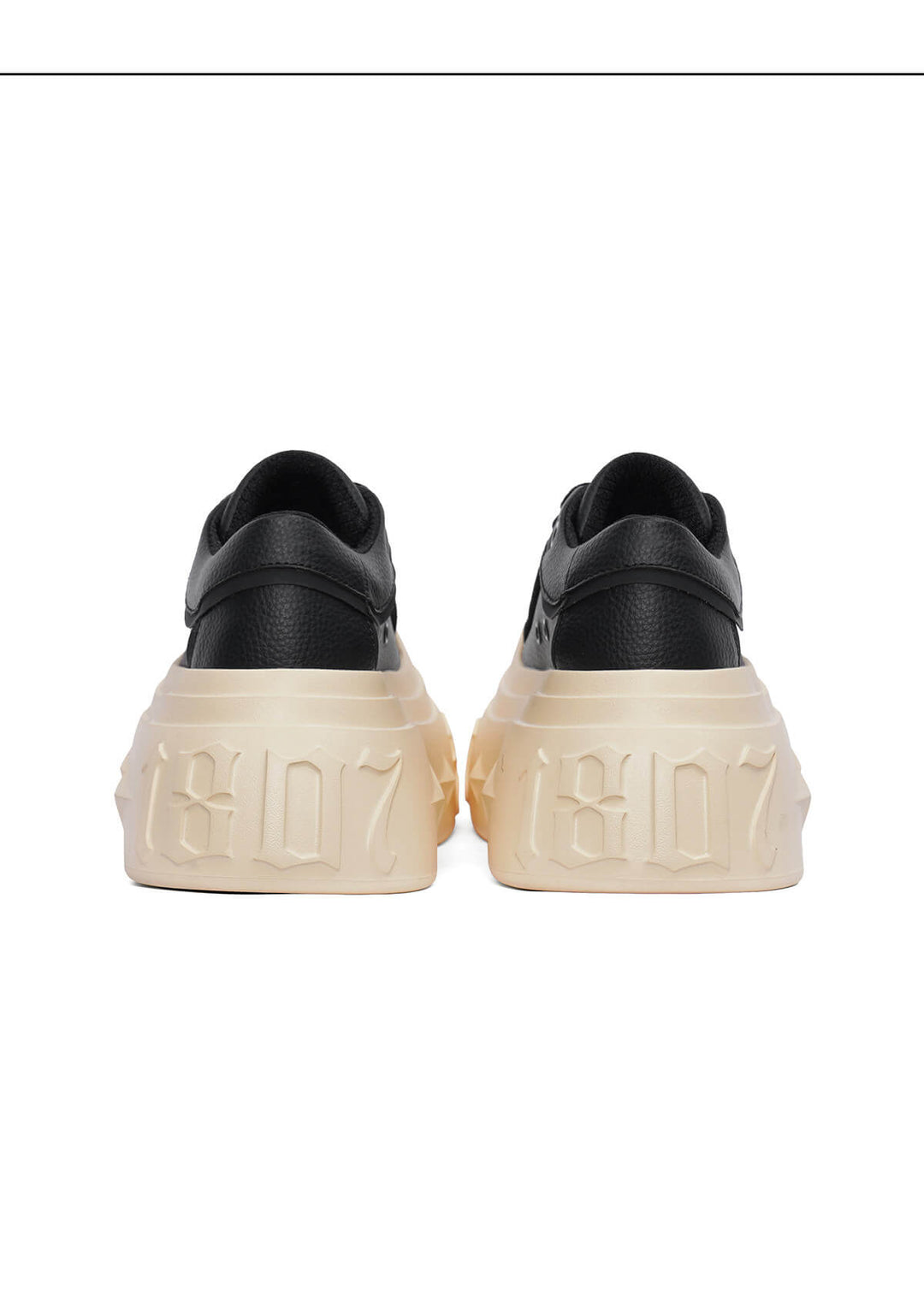 1807 INF-008 Gothic Lace Up PU Leather Chunky Sneakers