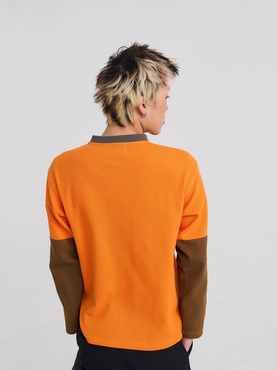 EVILKNIGHT(EK) Color Block Waffle Henley Long Sleeve Tee | Face 3 Face