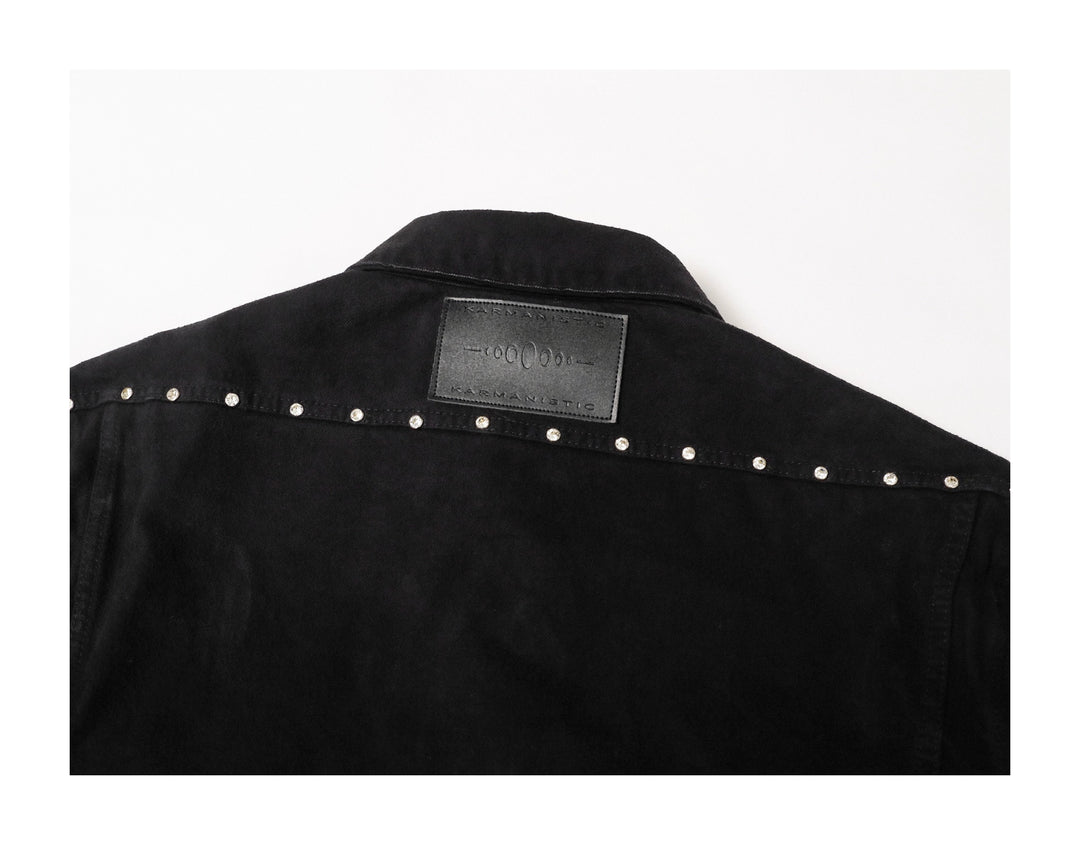 KARMANISTIC Diamond Studded Short Denim Jacket | Face 3 Face
