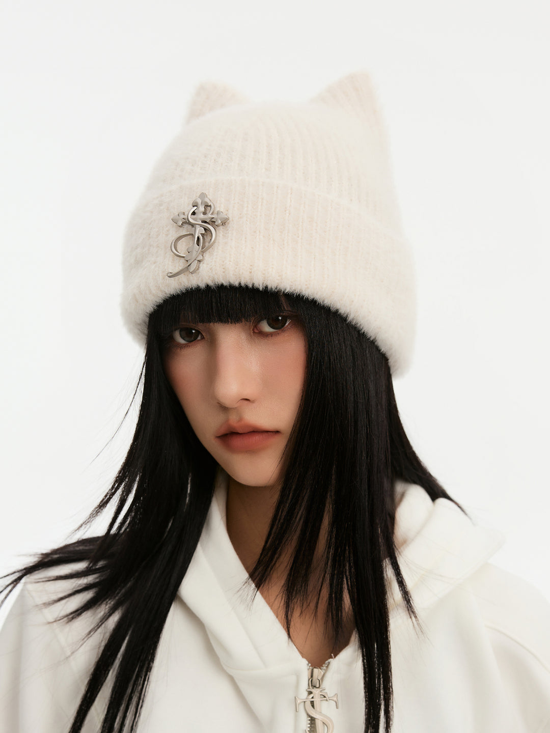 Small Town Kid Cat Ears Metal Logo Beanie | Face 3 Face