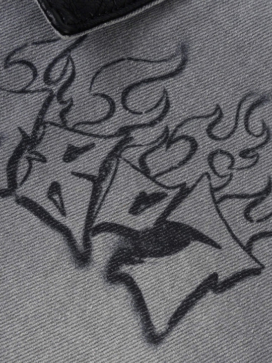 1807 Racing Graffiti Print Detroit Denim Jacket | Face 3 Face