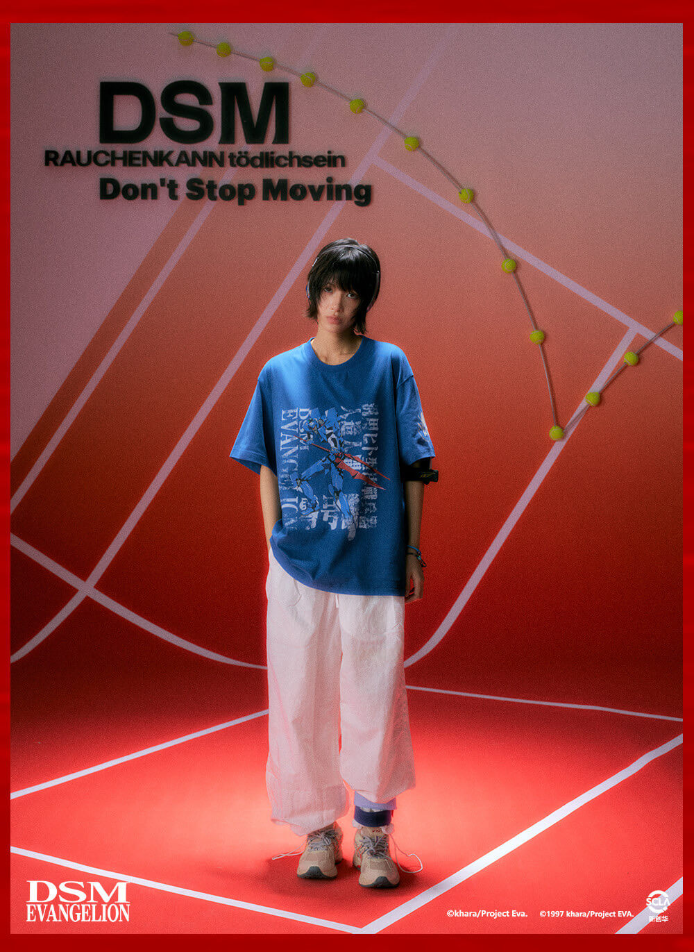 DSM x EVA Unit Graphic Print Washed Short Sleeve Tee