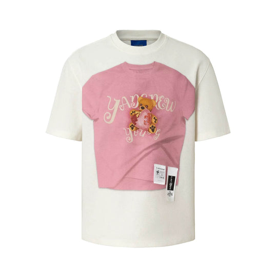 YADcrew Digital Print Cute Bear Rhinestone Tee | Face 3 Face