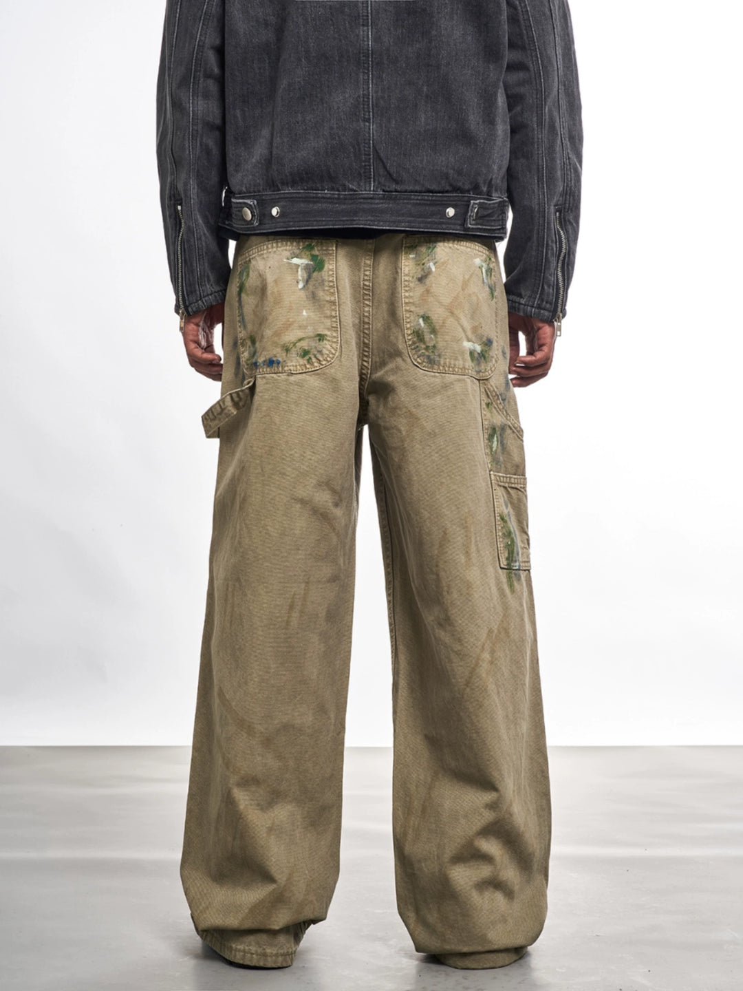 F3F Select Scratched Ink Distressed Double Knee Work Pants | Face 3 Face