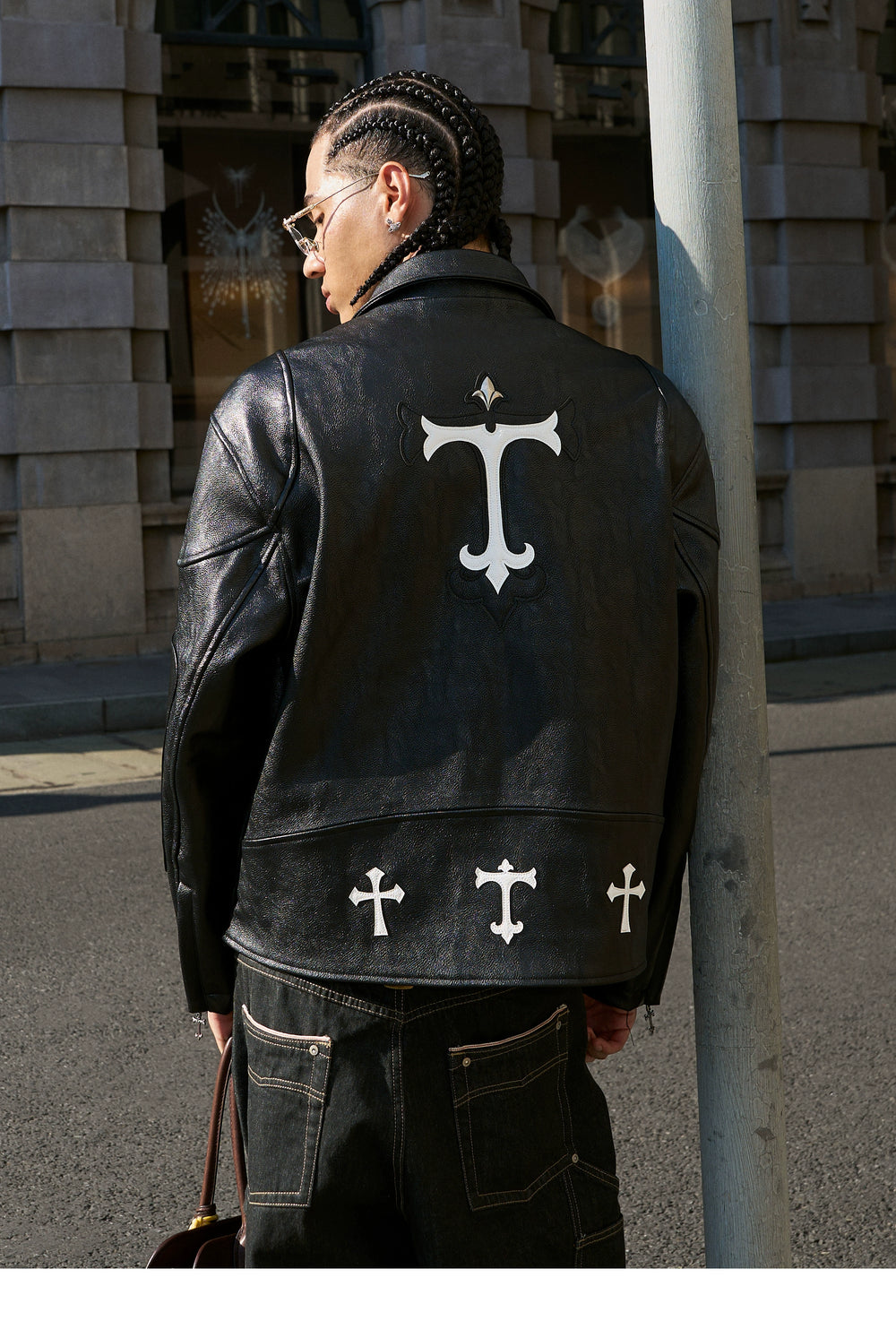 STEEPC Two Tone Leather Racing Jacket | Face 3 Face