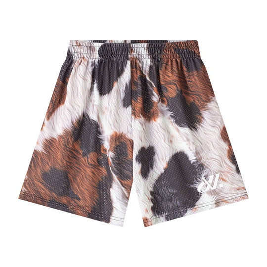 JUST VIBE Cow Print Mesh Basketball Shorts | Face 3 Face