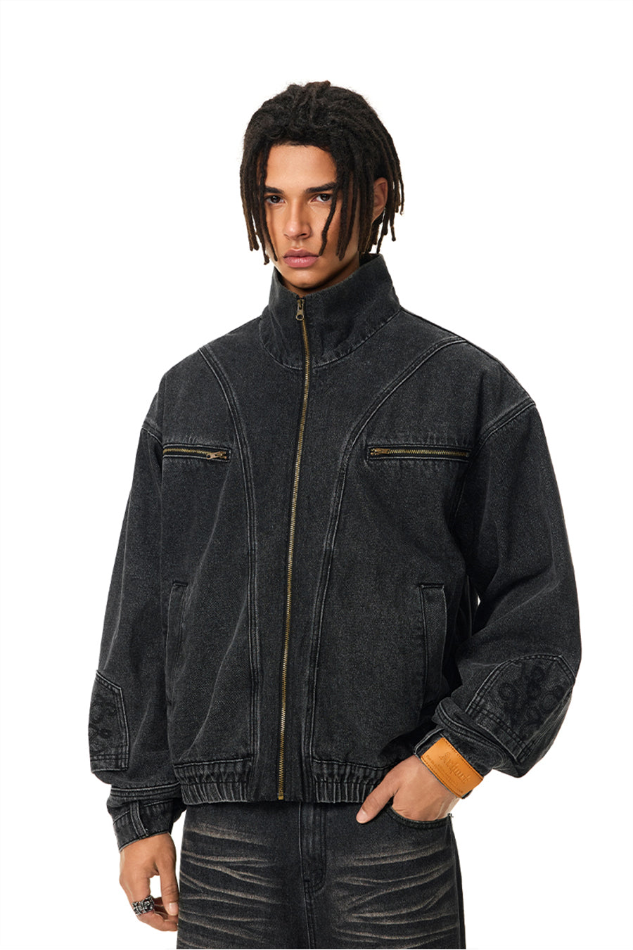 Achock Reconstructed Design Washed Denim Jacket | Face 3 Face