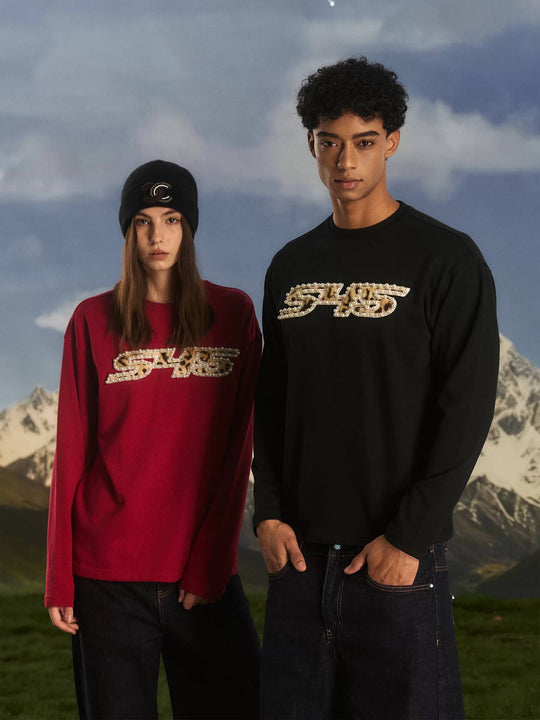 S45 Leopard Patch Pearl Logo Long Sleeve Tee | Face 3 Face