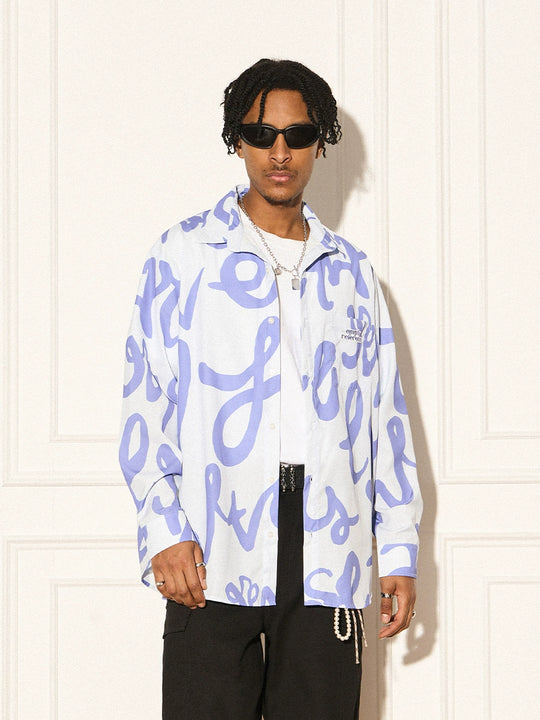 EMPTY REFERENCE Text Full Print Long Sleeve Shirt