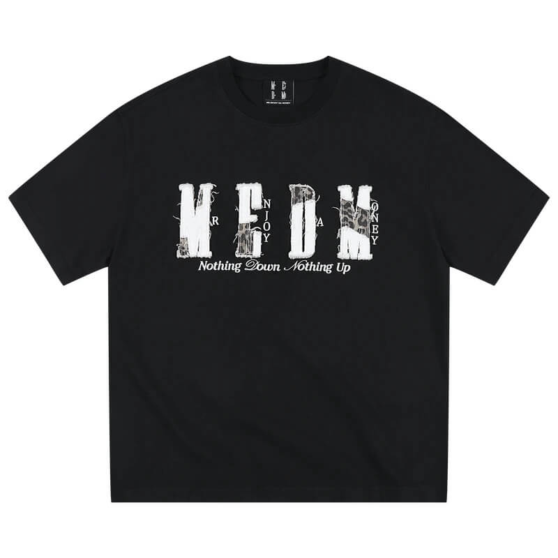 MEDM Distressed Logo Patch Short Sleeve Tee | Face 3 Face