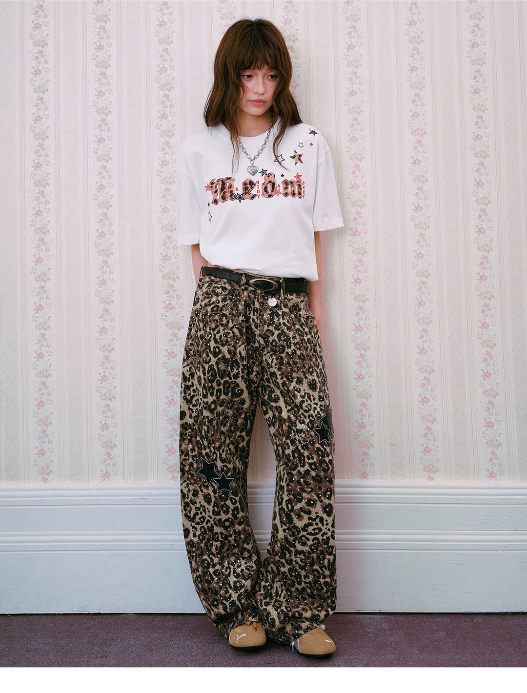 MEDM All Over Rhinestone Star Patch Jeans | Face 3 Face