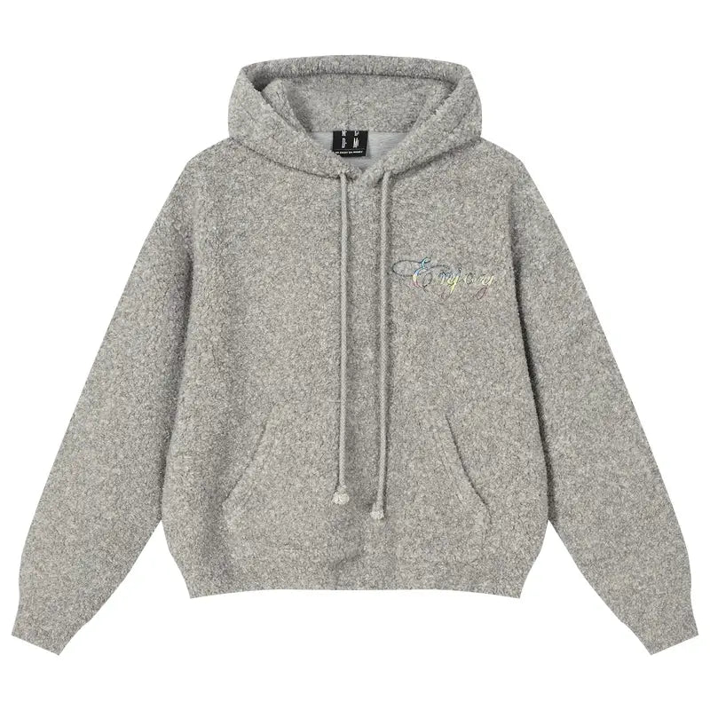 MEDM Gradient Embroidery Sherpa Fleece Hoodie | Face 3 Face