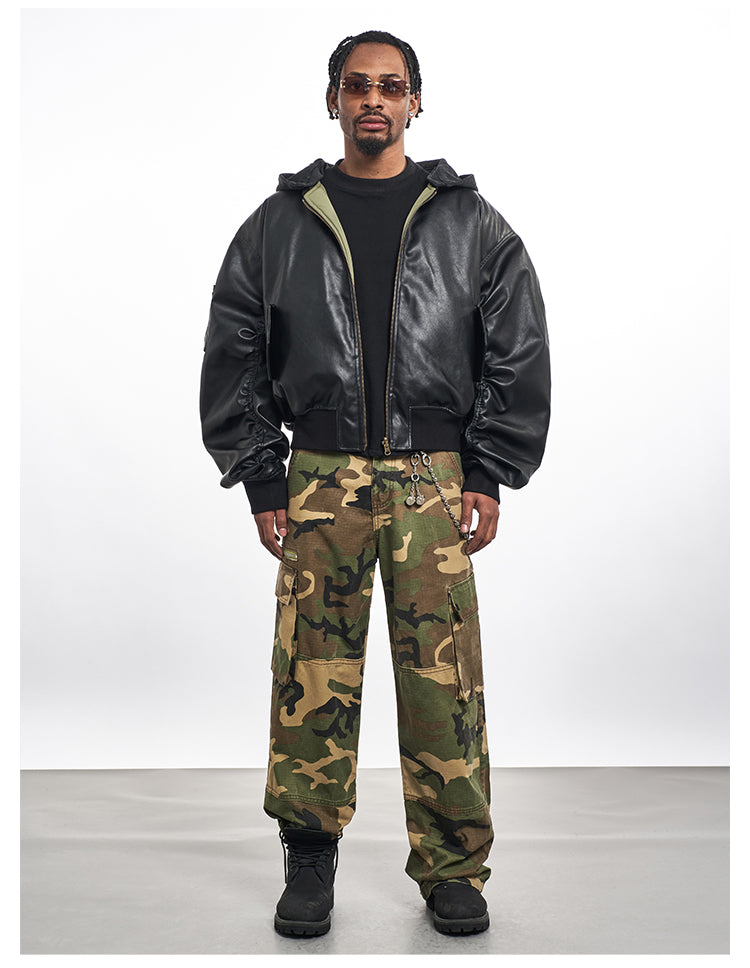 F3F Select Reversible PU Leather MA-1 Bomber Jacket | Face 3 Face