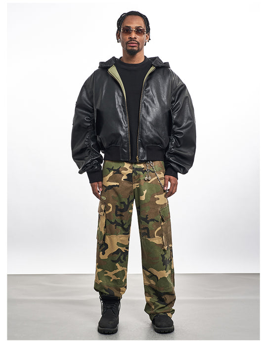 F3F Select Reversible PU Leather MA-1 Bomber Jacket | Face 3 Face