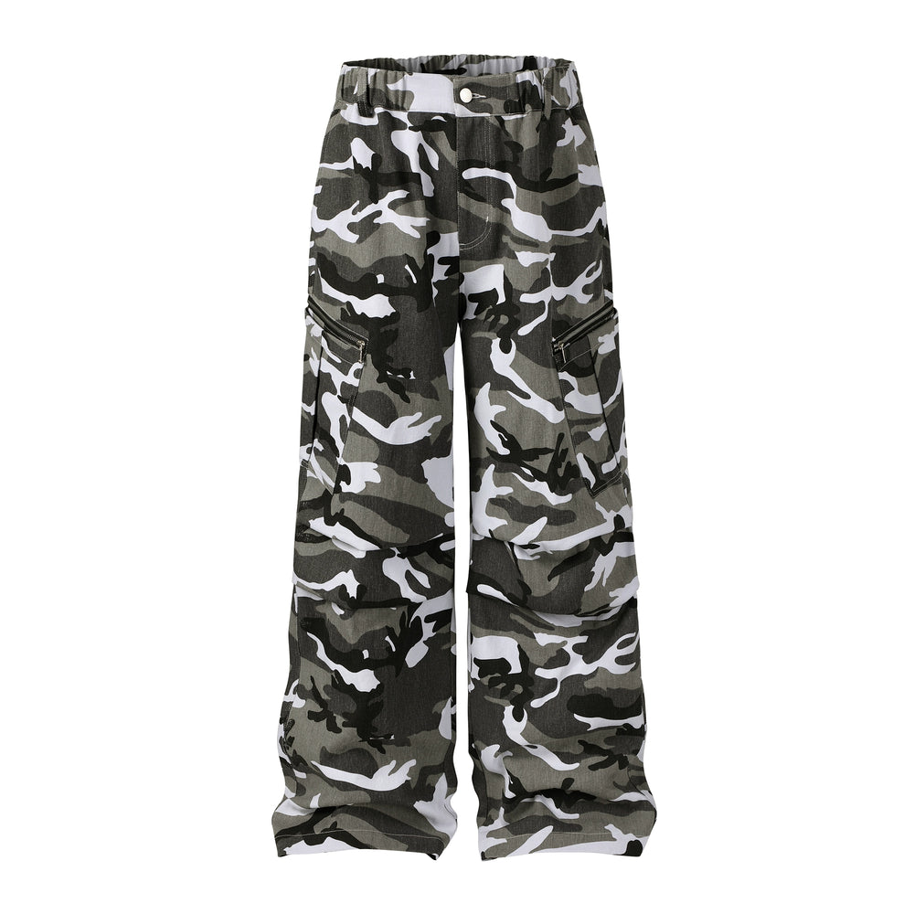 NOVACAM Snow Camouflage Baggy Work Cargo Pants | Face 3 Face