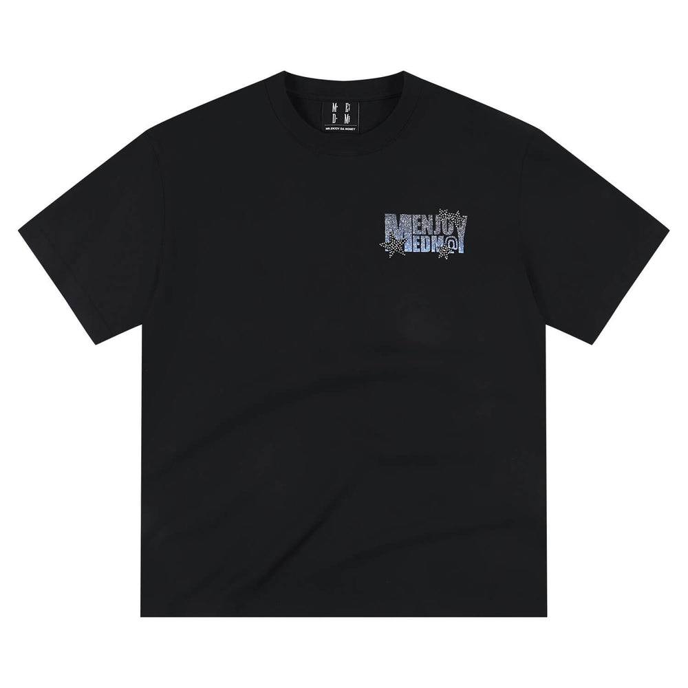 MEDM Rhinestone Star Glitter Logo Short Sleeve Tee | Face 3 Face