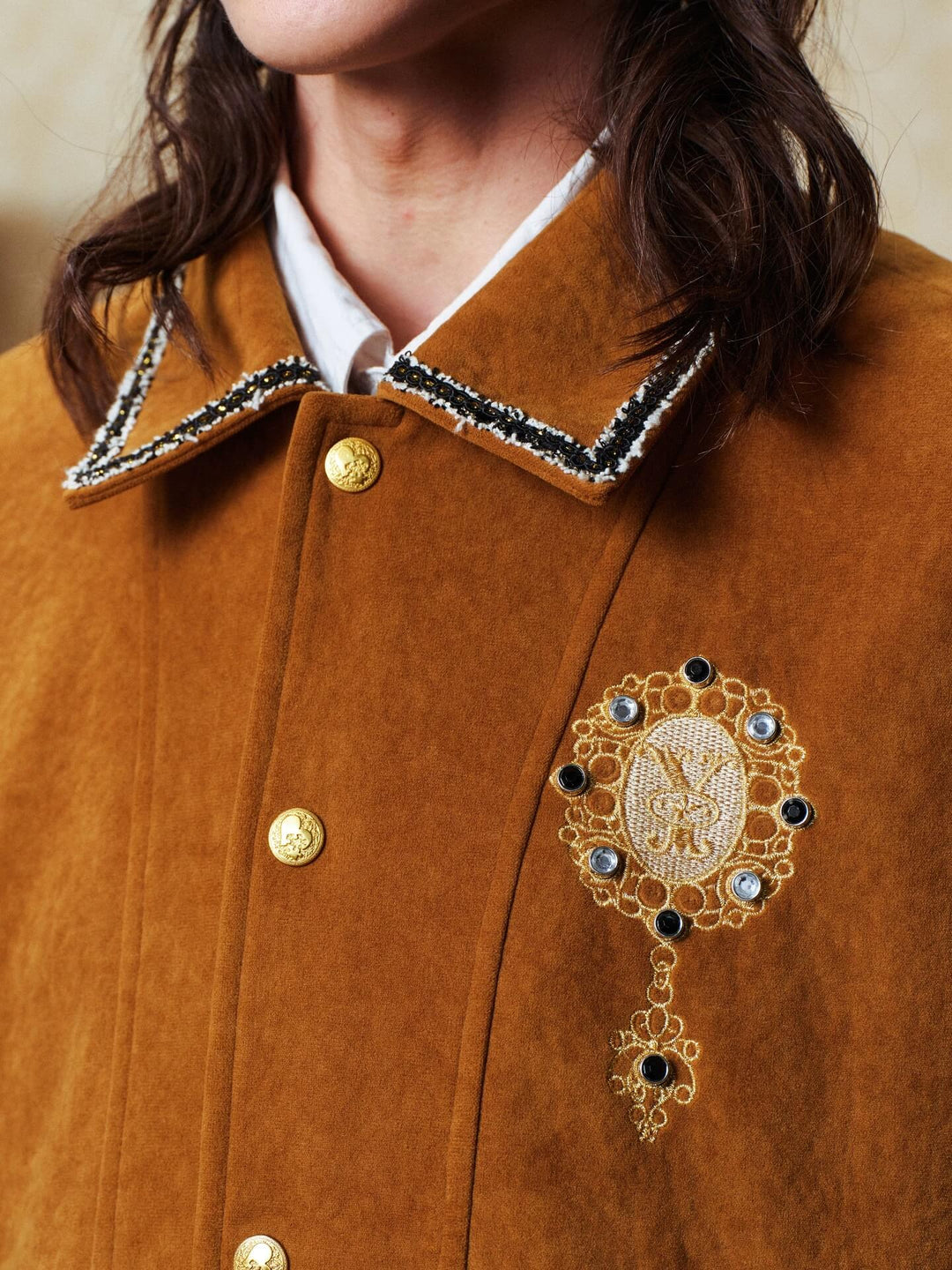 YADcrew Rhinestone Studded Suede Jacket | Face 3 Face
