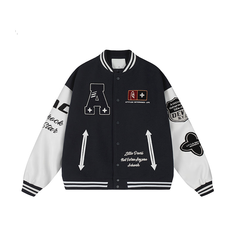 Baseball Jacket | Achock Flocked Baseball Jacket | Face 3 Face