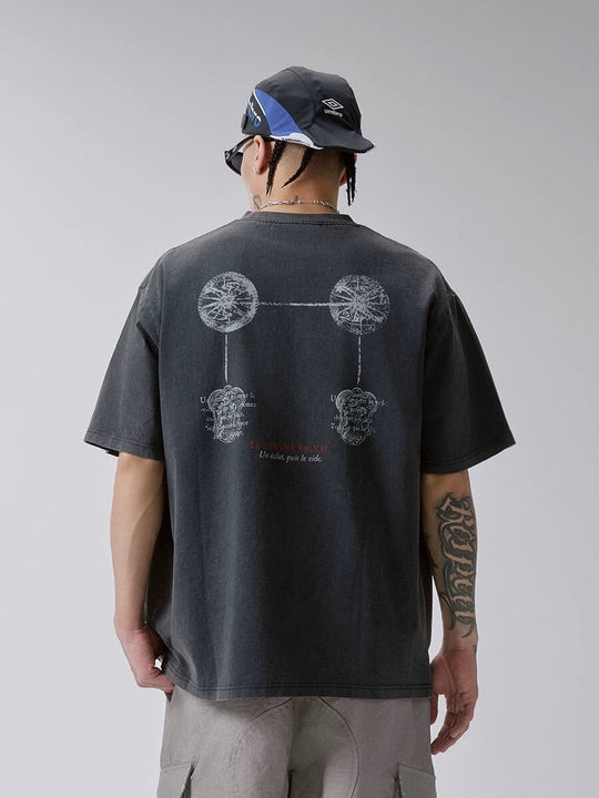 F2CE Vintage Graphic Washed Distressed Short Sleeve Tee | Face 3 Face
