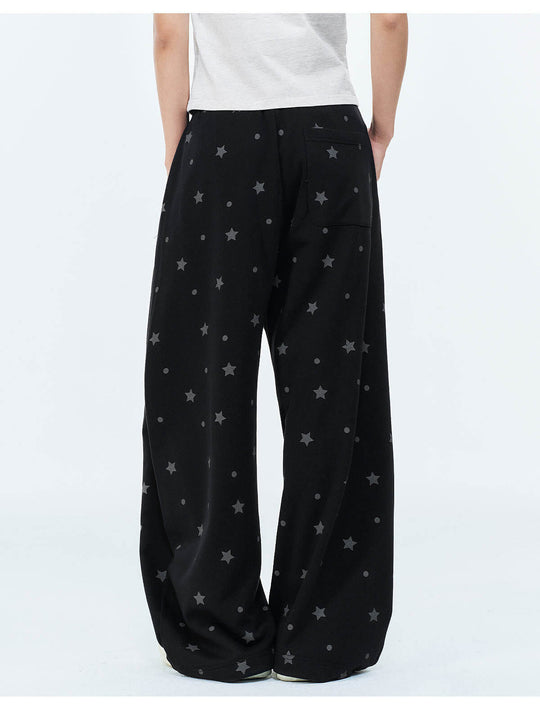 MEDM Star Polka Dot Print Baggy Sweatpants | Face 3 Face