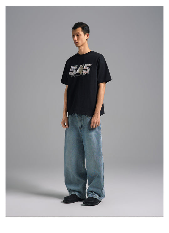 S45 Plaid Logo Patch Embroidery Tee | Face 3 Face