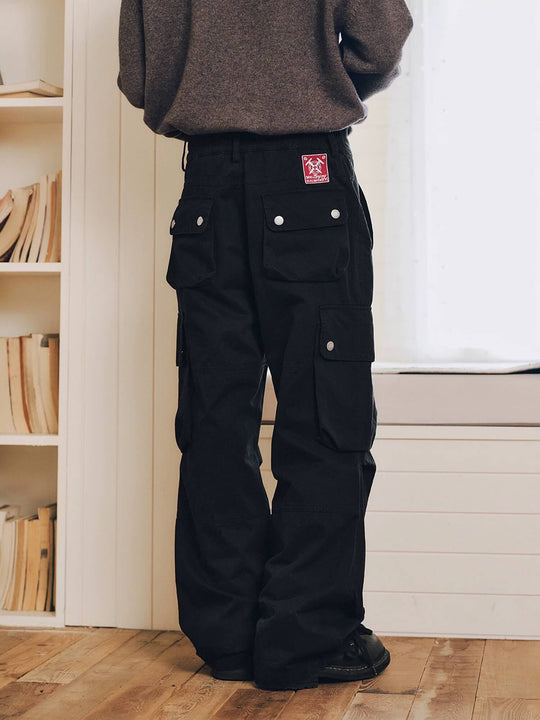 MEDM Logo Embroidered 3D Pocket Cargo Pants | Face 3 Face