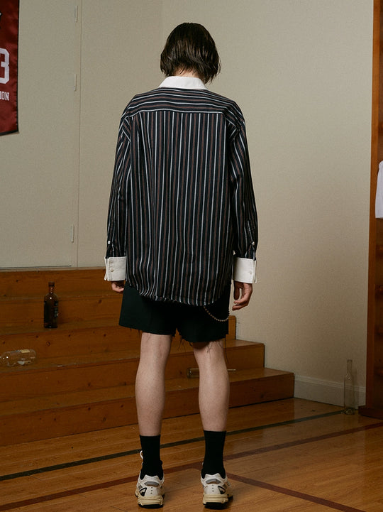 SOD Co. Striped Contrast Color Long Sleeve Shirt | Face 3 Face