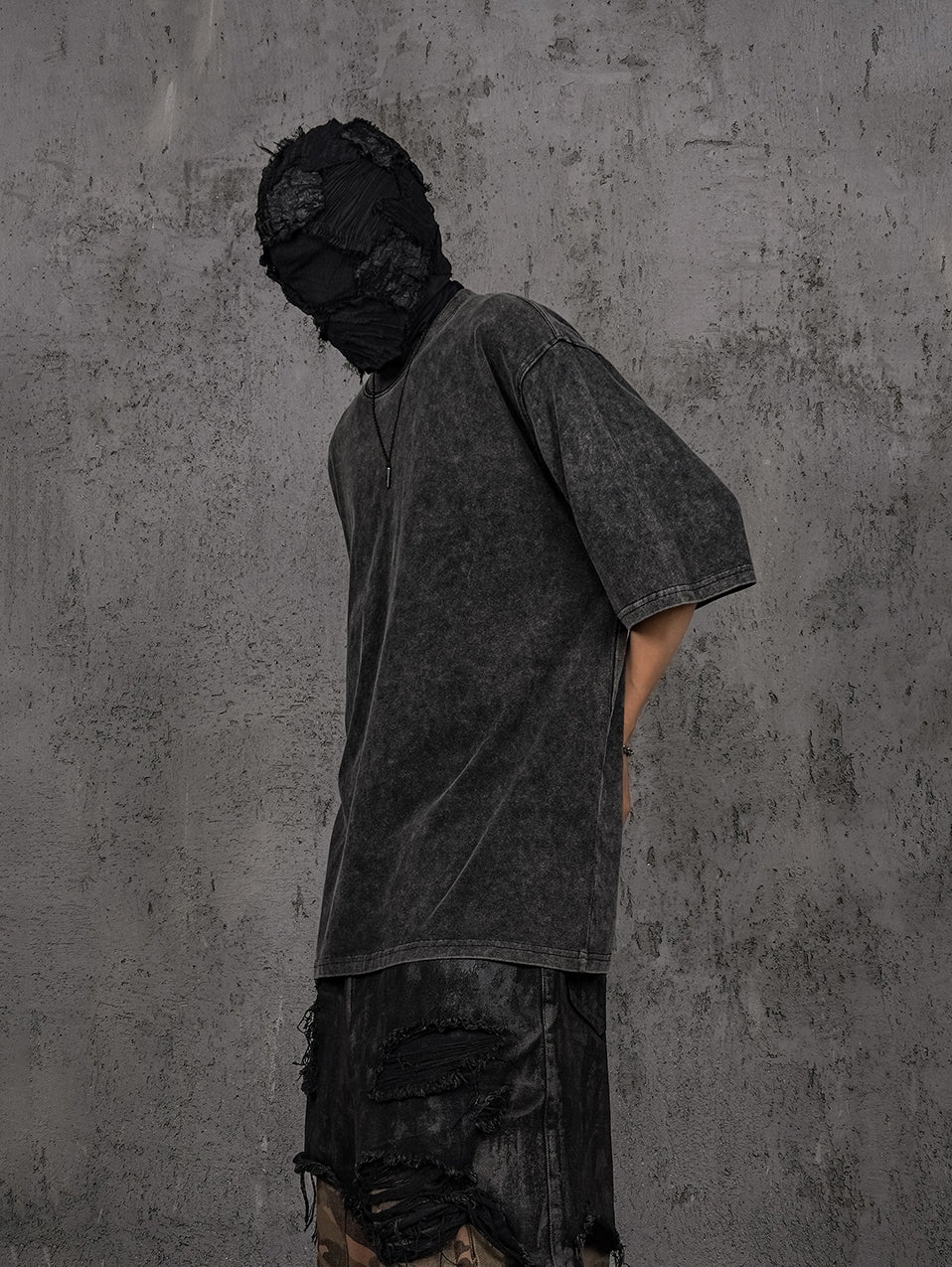 UNDERWATER Black Sand-Washed Basic Faded Tee | Face 3 Face