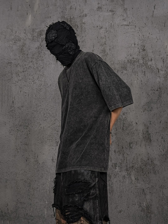 UNDERWATER Black Sand-Washed Basic Faded Tee | Face 3 Face