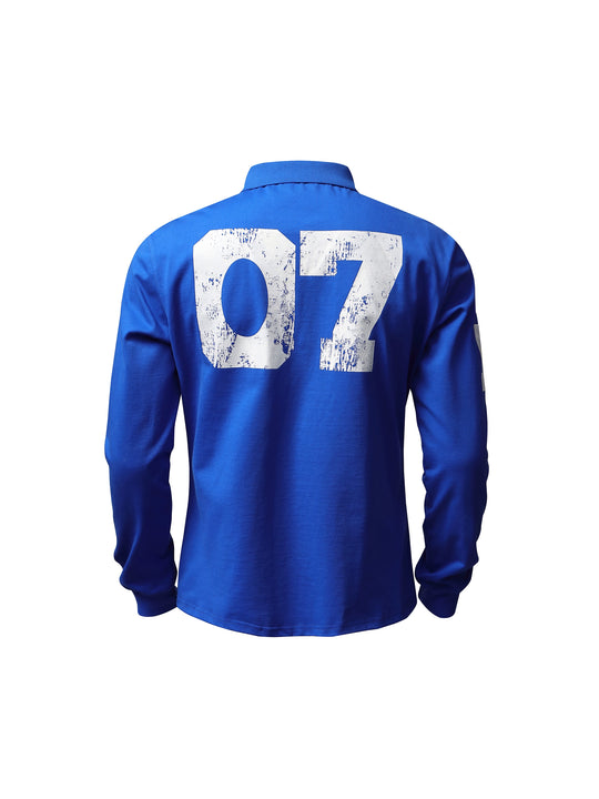 KARMANISTIC Embroidered Printed Long Sleeve Polo Shirt | Face 3 Face