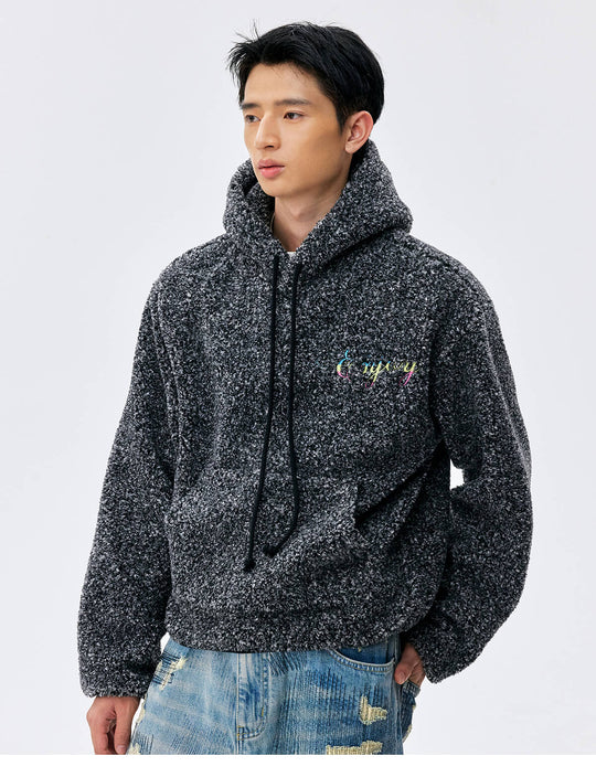 MEDM Gradient Embroidery Sherpa Fleece Hoodie | Face 3 Face