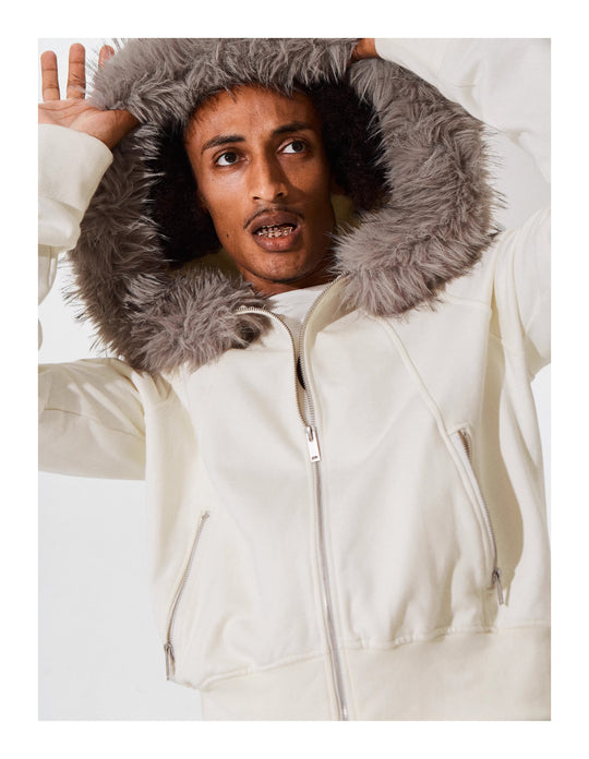 KARMANISTIC Fur Collar Hooded Jacket | Face 3 Face