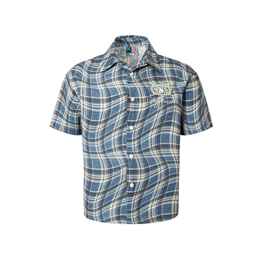 YADcrew Twisted Plaid Short Sleeve Shirt | Face 3 Face