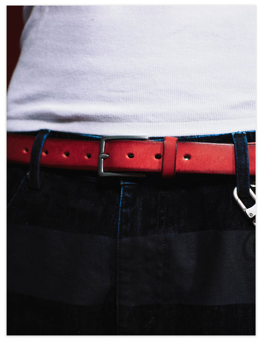 Remedy Washed Color Metal Studded Leather Belt | Face 3 Face
