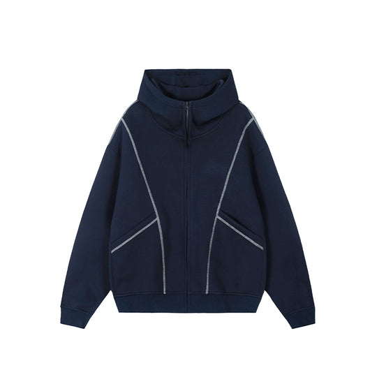 Achock Heavyweight Piping Zip Up Hooded Jacket | Face 3 Face