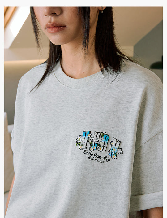 MEDM Flower Terry Logo Embroidery Tee | Face 3 Face