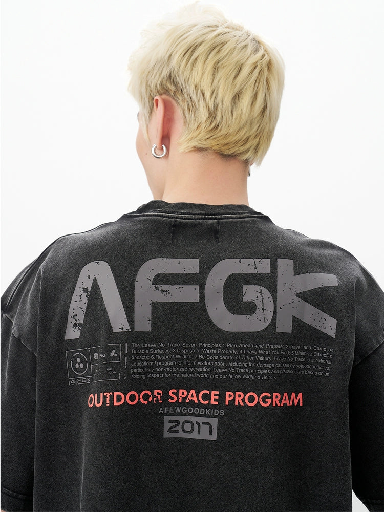 AFGK Vintage Print Washed Tee | Face 3 Face