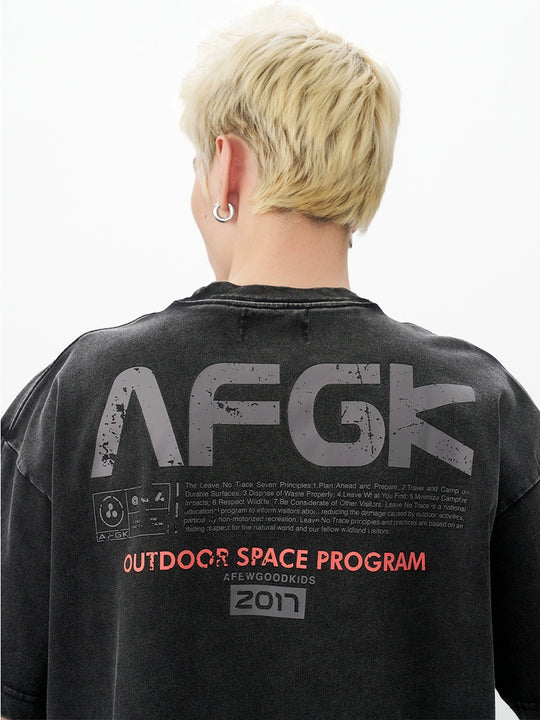 AFGK Vintage Print Washed Tee | Face 3 Face