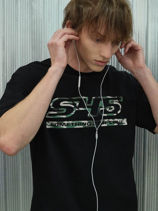 S45 Camouflage Logo Print Short Sleeve Tee | Face 3 Face