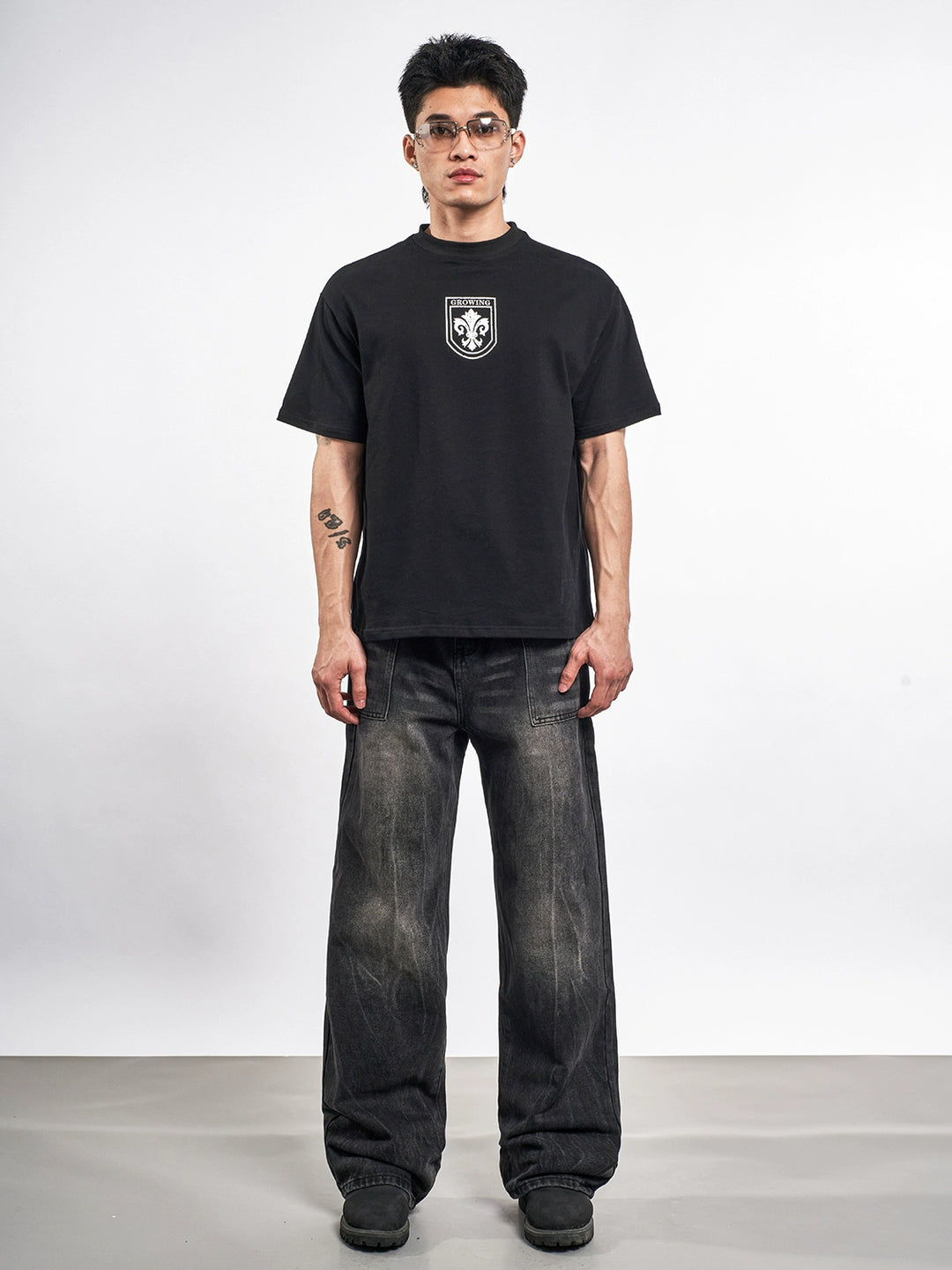 F3F Select Black Washed Patch Pocket Jeans | Face 3 Face
